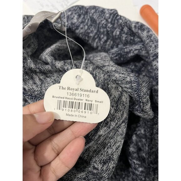 The Royal Standard Cardigan Women Small Lounge Wear Navy Blue Hooded - Picture 10 of 11